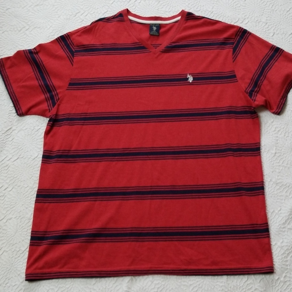 U.S. Polo Assn. Men's V-Neck Red Navy T Shirt — image 4 of 7